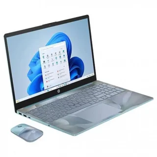 HP 15.6" HD Notebook - Intel N100 Quad-Core, 4GB DDR4 RAM, 128GB UFS Storage, 15.6" Anti-Glare Display, Windows 11 S, Spring Iridescence Color, Includes HP Wireless Mouse