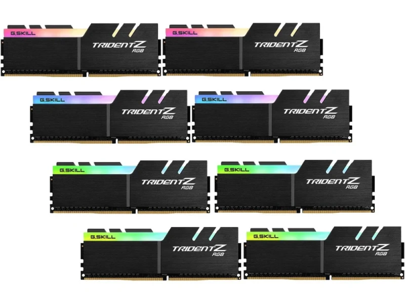G.Skill Trident Z RGB 64 GB - 8 x 8GB, DDR4 288-pin DIMM, 3200MT/s, CL14, Black color - Featured Image