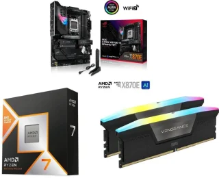 ASUS ROG STRIX X870E-E GAMING WIFI + AMD Ryzen 7 9800X3D + CORSAIR Vengeance RGB 32GB (2 x 16GB) DDR5 6000