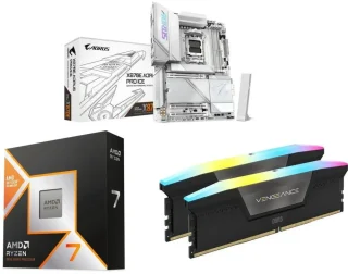 GIGABYTE X870E AORUS PRO ICE + AMD Ryzen 7 9800X3D + CORSAIR Vengeance RGB 32GB DDR5 6000