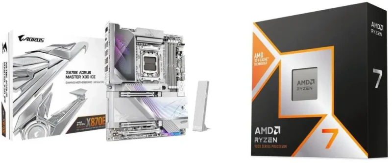 GIGABYTE X870E AORUS MASTER X3D ICE + AMD Ryzen 7 9800X3D - Featured Image