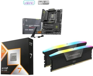 MSI MAG X870E TOMAHAWK WIFI + AMD Ryzen 7 9800X3D + CORSAIR Vengeance RGB 32GB DDR5 6000 RAM