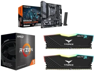GIGABYTE B550M GAMING X WIFI6 + AMD Ryzen 5 5500 + Team T-Force Delta RGB 16GB (2 x 8GB) DDR4 3200