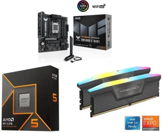 ASUS TUF GAMING B850M-E WIFI + AMD Ryzen 5 9600X + CORSAIR Vengeance RGB 16GB DDR5 6000