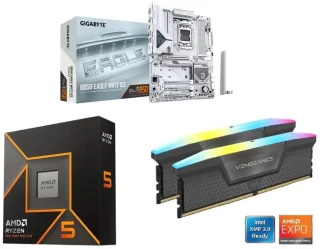 GIGABYTE B850 EAGLE WIFI7 ICE + AMD Ryzen 5 9600X + CORSAIR Vengeance RGB 16GB DDR5 6000