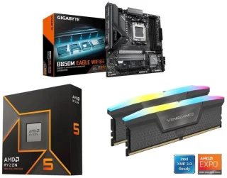GIGABYTE B850M EAGLE WIFI6E + AMD Ryzen 5 9600X + CORSAIR Vengeance RGB 16GB DDR5 6000