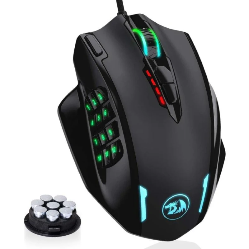 Redragon M908 IMPACT MMO - Wired Optical Mouse, 12400 DPI, Black color - Featured Image