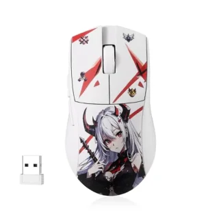 Redragon M916 PRO - Wired, Wireless, Bluetooth Wireless Optical Mouse, 26000 DPI, White / Red color