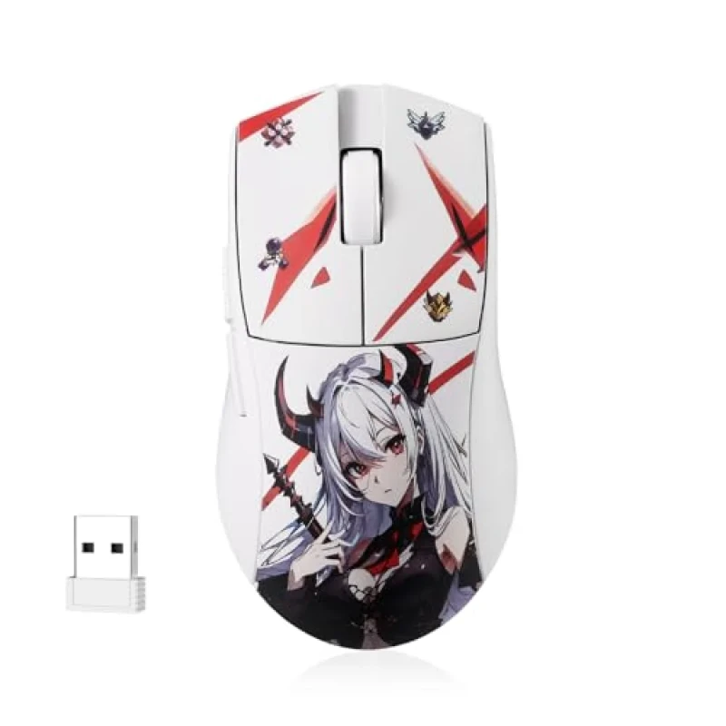 Redragon M916 PRO - Wired, Wireless, Bluetooth Wireless Optical Mouse, 26000 DPI, White / Red color - Featured Image