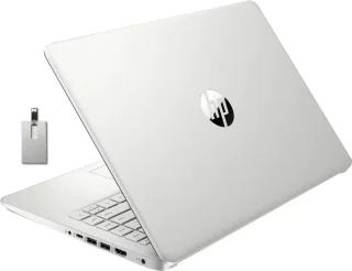 HP Stream 14" HD BrightView Laptop - Intel Celeron N4120, 8GB DDR4 RAM, 256GB Storage (128GB eMMC + 128GB USB Card), Intel UHD Graphics 600, 14" HD Display, Windows 11 S, 1-Year Microsoft 365, Silver