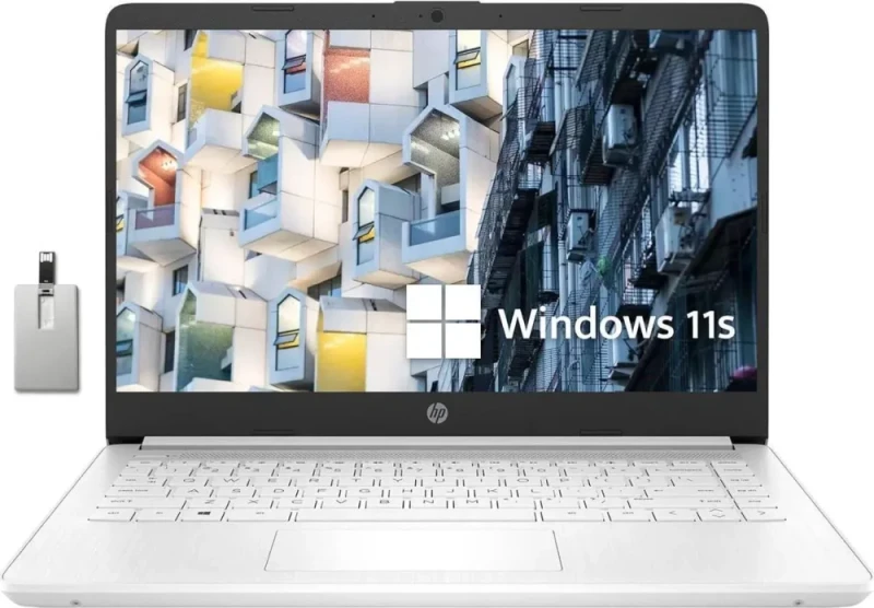 HP Stream 14" HD BrightView Laptop - Intel Celeron N4020, 8GB DDR4 RAM, 64GB SSD, Intel UHD Graphics 600, 14" HD Display, Windows 11, 1-Year Microsoft 365, Includes 32GB Hotface USB Drive, White - Featured Image