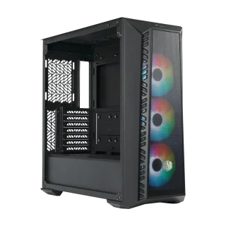Cooler Master MasterBox 520 Mesh Mid Tower Case - Tempered Glass, Mesh Front Panel, ATX Support, Black