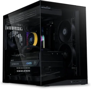 Lian Li O11 Dynamic Mini V2 Flow Mid-Tower Case - Tempered Glass, Mesh Airflow, ATX Support, Black