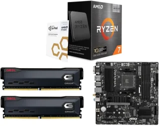 AMD Ryzen 7 5800X3D 10th Anniversary Edition + GeIL ORION 32GB (2x16GB) DDR4 3200 + MSI PRO B550M PRO-VDH WIFI
