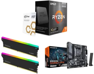 AMD Ryzen 7 5800X3D 10th Anniversary Edition + V-Color 32GB (2x16GB) DDR4 3200 + GIGABYTE B550M GAMING X WIFI6
