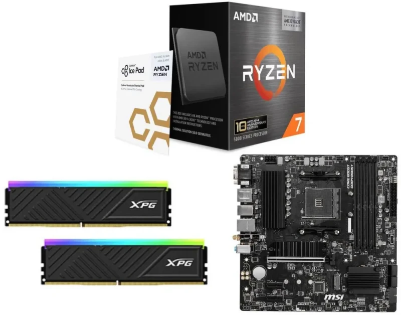 AMD Ryzen 7 5800X3D 10th Anniversary Edition + XPG Spectra D35 32GB (2x16GB) DDR4 3200 + MSI PRO B550M PRO-VDH WIFI - Featured Image