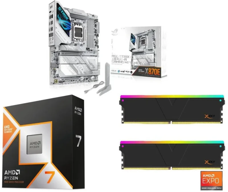 ASUS ROG STRIX X870E-A GAMING WIFI7 NEO + AMD Ryzen 7 9800X3D + V-COLOR Manta XSky DDR5 32GB (2x16GB) 6000MHz - Featured Image