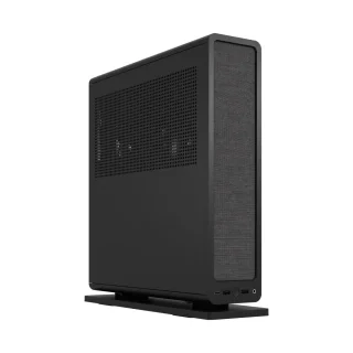 Fractal Design Ridge Mini-ITX Case - PCIe 4.0 Riser Cable, SFF Console Design, USB Type-C, Tempered Fabric Front Panel, Black