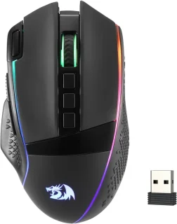 Redragon M991 Wireless RGB Gaming Mouse - 26000 DPI, 3-Mode Wireless, Programmable Remapping Keys, Rapid-Fire Macro Support, RGB Backlighting, Ergonomic Design