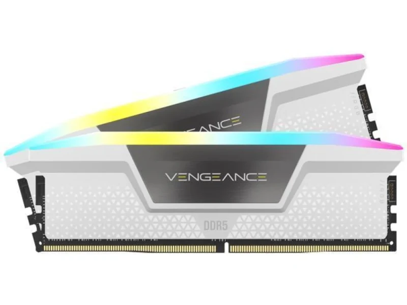 Corsair Vengeance RGB 16 GB - 2 x 8GB, DDR5 288-pin DIMM, 6000MT/s, CL36, White color - Featured Image