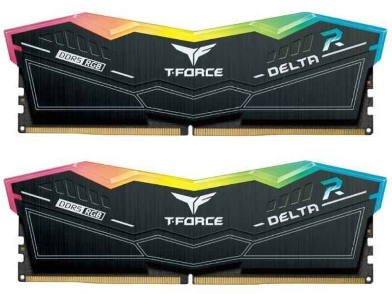 TEAMGROUP T-Force Delta RGB 64 GB - 2 x 32GB, DDR5 288-pin DIMM, 5200MT/s, CL40, Black color - Featured Image
