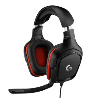 Logitech G332 - Gaming headset, Microphone, 20Hz-20kHz, Black / Red Color