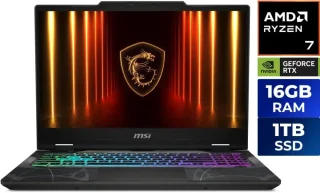 MSI Cyborg A15 AI B2HWFKG-030US Gaming Laptop - AMD Ryzen 7 260, GeForce RTX 5060 Laptop GPU 8GB, 16GB DDR5 RAM, 1TB NVMe SSD, 15.6" FHD 144Hz Display, Windows 11 Home