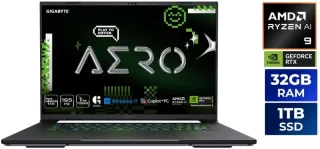 GIGABYTE AERO X16 4PHN4USC64AH Copilot+ PC - AMD Ryzen AI 9 465, GeForce RTX 5070 Laptop GPU 8GB, 32GB DDR5-5600 RAM, 1TB PCIe NVMe SSD, 16" WQXGA 165Hz Display, Windows 11 Home