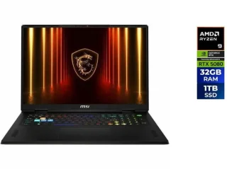MSI Vector A18 HX A9WIG-223US Gaming Laptop - AMD Ryzen 9 9955HX, GeForce RTX 5080 Laptop GPU 16GB, 32GB DDR5-5600 RAM, 1TB NVMe SSD, 18" QHD+ 240Hz Display, Windows 11 Home