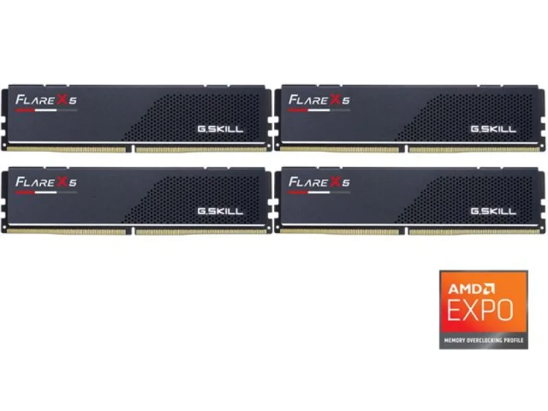 G.Skill Flare X5 192 GB - 4 x 48GB, DDR5 288-pin DIMM, 6000MT/s, CL28, Black color - Featured Image