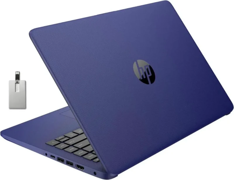 HP Premium Stream 14" HD BrightView Laptop - Intel Celeron N4120, 8GB RAM, 64GB eMMC Storage, Intel UHD Graphics 600, 14" HD Display, Windows 11 S, 1-Year Microsoft 365, Bluetooth, Wi-Fi, HDMI, Includes 32GB Hotface USB Drive, Blue - Featured Image