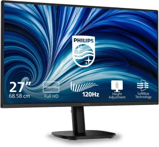 Philips 27B2N3200A Monitor - 27" Full HD IPS, 120Hz, 4ms, Adaptive-Sync, HDMI, DisplayPort, Built-In Speakers, VESA Mount