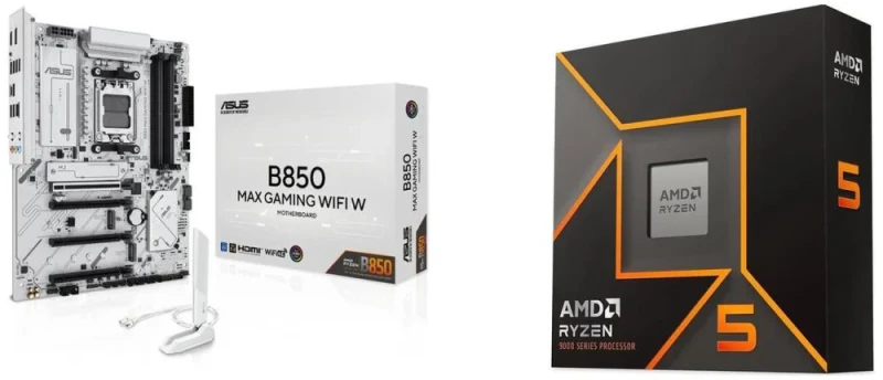 ASUS B850 MAX GAMING WIFI W + AMD Ryzen 5 9600X - Featured Image
