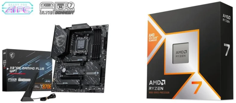 MSI X870E GAMING PLUS WIFI + AMD Ryzen 7 9800X3D - Featured Image