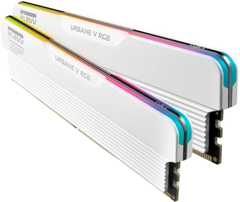 Klevv Urbane V RGB 48 GB - 2 x 24GB, DDR5 288-pin DIMM, 6400MT/s, CL32, White color - Featured Image