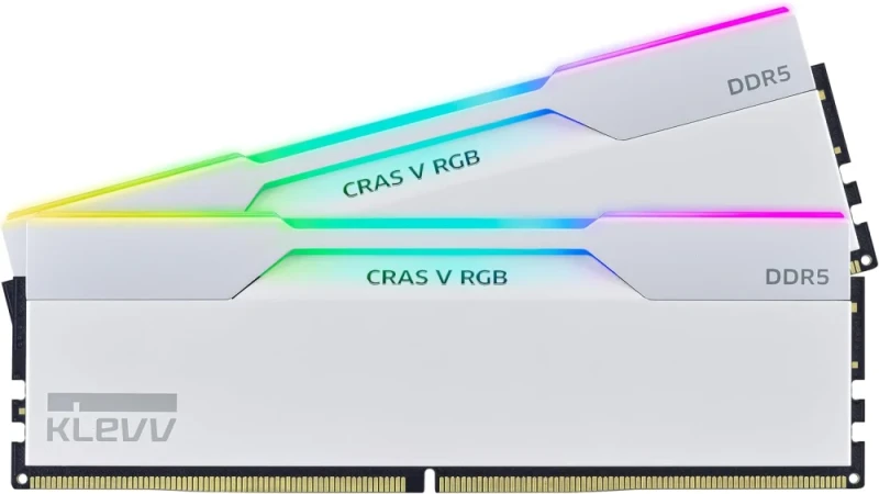 Klevv CRAS V RGB 48 GB - 2 x 24GB, DDR5 288-pin DIMM, 7200MT/s, CL34, White color - Featured Image