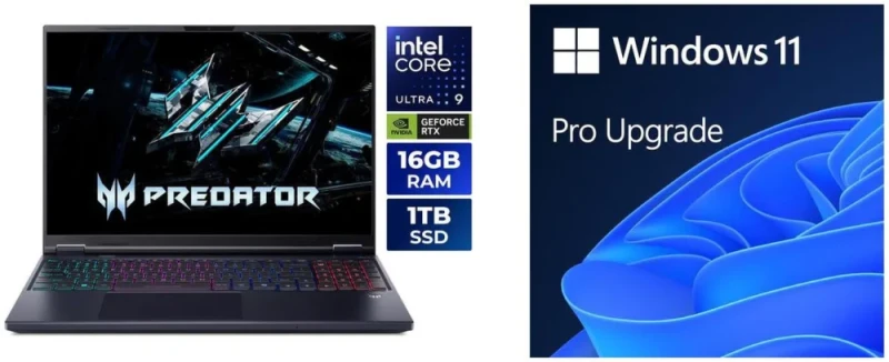 Acer Predator Helios Neo 16 AI NH.U5TAA.001 Gaming Laptop - Intel Core Ultra 9 290HX, GeForce RTX 5080 16GB, 16GB DDR5-6400 RAM, 1TB NVMe SSD, 16" WQXGA 180Hz Display, Windows 11 Pro - Featured Image