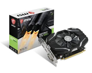 Refurbished: MSI GeForce GTX 1050 Ti 4G OC Graphics Card - 4GB GDDR5, 128-Bit, PCIe 3.0, 1455MHz Boost Clock, HDMI, DisplayPort, DVI-D