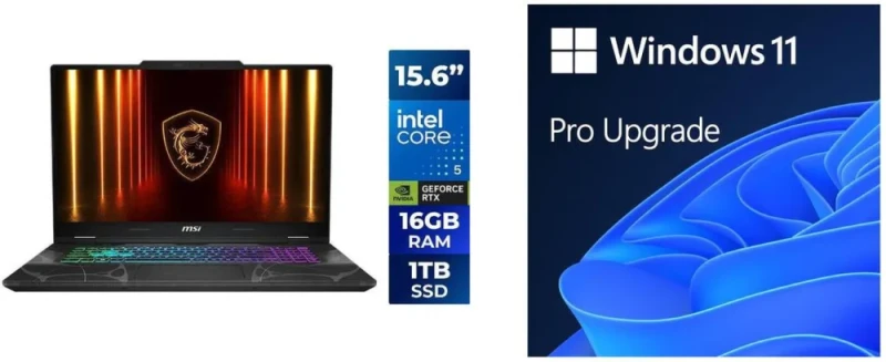 MSI Cyborg 15 B2RWEKG-258US Gaming Laptop - Intel Core 5 210H, NVIDIA GeForce RTX 5050 8GB, 16GB DDR5 RAM, 1TB NVMe SSD, 15.6" Display, Wi-Fi 6E, Windows 11 Pro, Black - Featured Image
