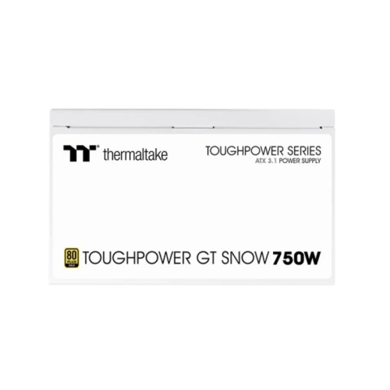 Thermaltake Toughpower GT 750W ATX 3.1 Snow Standard Power Supply; 80 Plus Gold Efficiency; Smart Zero Fan; Native 300W PCIe 5.1 Connector; PS-TPT-0750FNFAGU-W - Gallery Image