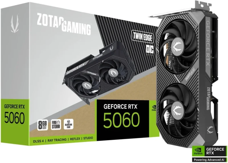 ZOTAC GAMING GeForce RTX 5060 Twin Edge OC DLSS 4 8GB GDDR7 128-bit 28 Gbps PCIE 5.0 Gaming Graphics Card, SFF-ready compact card, ZT-B50600H-10M - Image 8