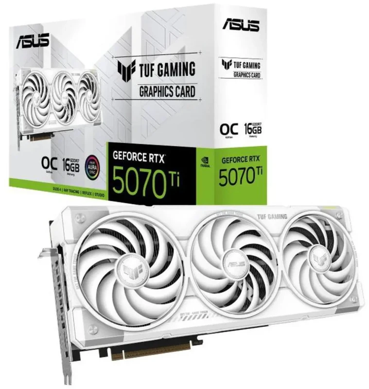 ASUS TUF Gaming white GeForce RTX 5070 Ti OC Edition 16GB GDDR7 TUF-RTX5070TI-O16G-WHITE-GAMING PCI-Express 5.0 DLSS 4.0 Graphics Card - Image 8