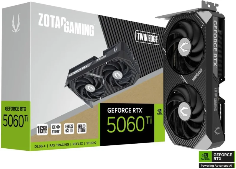 ZOTAC Twin Edge GeForce RTX 5060 Ti 16GB 128-Bit GDDR7 PCI Express 5.0 x8 DLSS 4.0 Graphics Card ZT-B50620E-10M - Image 5