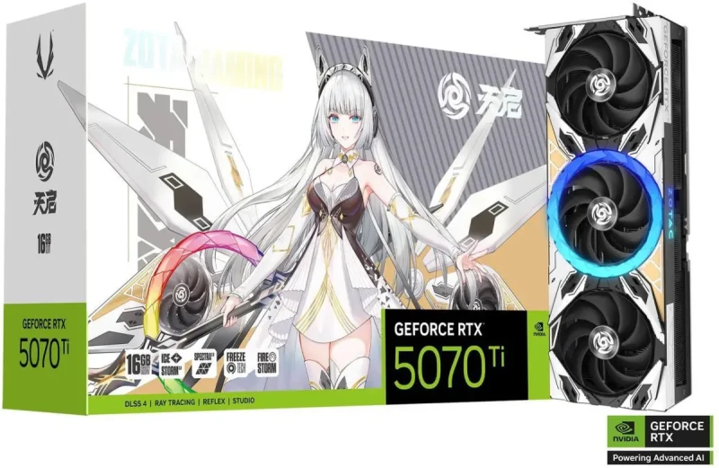 ZOTAC GAMING GeForce RTX 5070 Ti APOCALYPSE OC DLSS 4 16GB GDDR7 256-bit 28 Gbps PCIE 5.0 Gaming Graphics Card, IceStorm 3.0 Advanced Cooling, SPECTRA 2.0 ARGB Lighting, ZT-B50710C-10P - Image 5