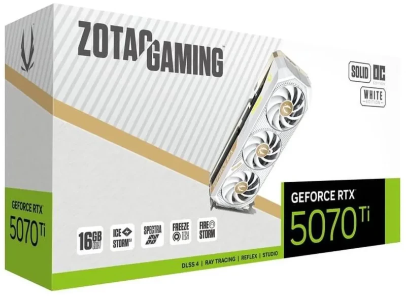 ZOTAC SOLID CORE OC White Edition GeForce RTX 5070 Ti 16GB GDDR7 PCI Express 5.0 x16 ATX Graphics Card RTX 5070 Ti SOLID CORE White Edition ZT-B50710Q2-10P - Image 7