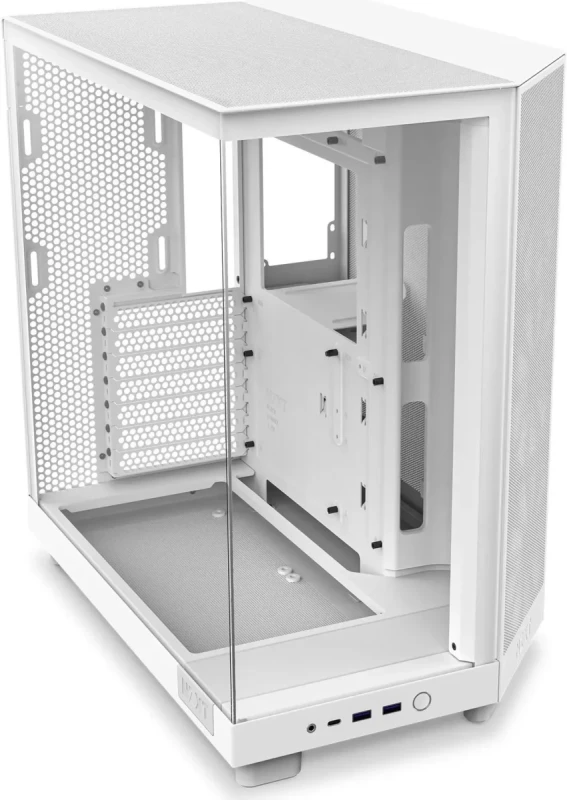 NZXT H6 Flow (White) - Compact Dual-Chamber Mid-Tower PC Case with Panoramic Glass, High-Airflow Panels & 3x 120mm Fans - Ideal for GPU Cooling & Show Builds - Image 5