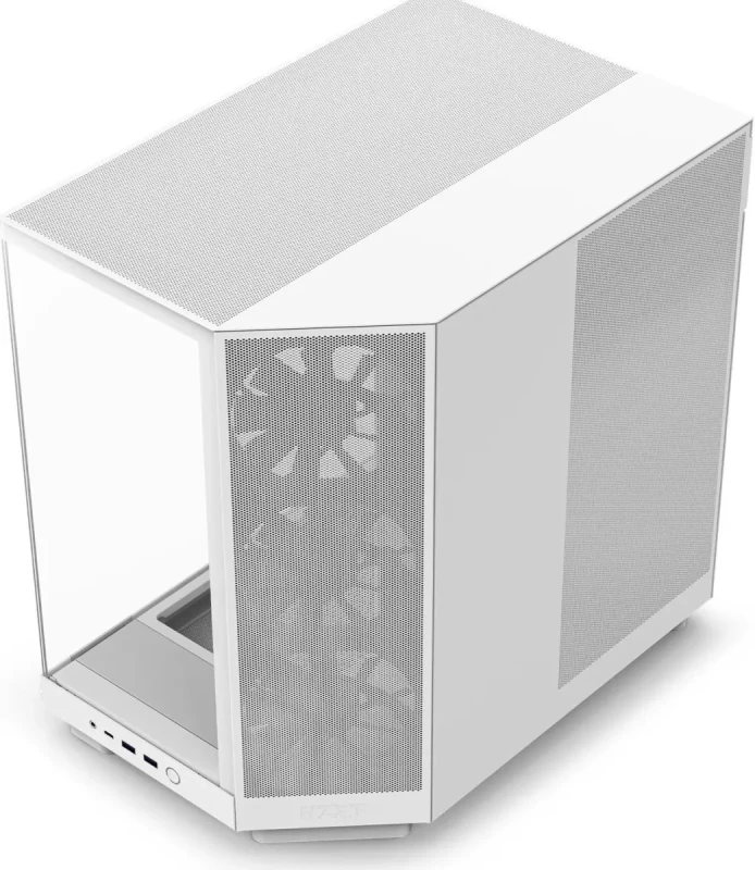 NZXT H6 Flow (White) - Compact Dual-Chamber Mid-Tower PC Case with Panoramic Glass, High-Airflow Panels & 3x 120mm Fans - Ideal for GPU Cooling & Show Builds - Image 7