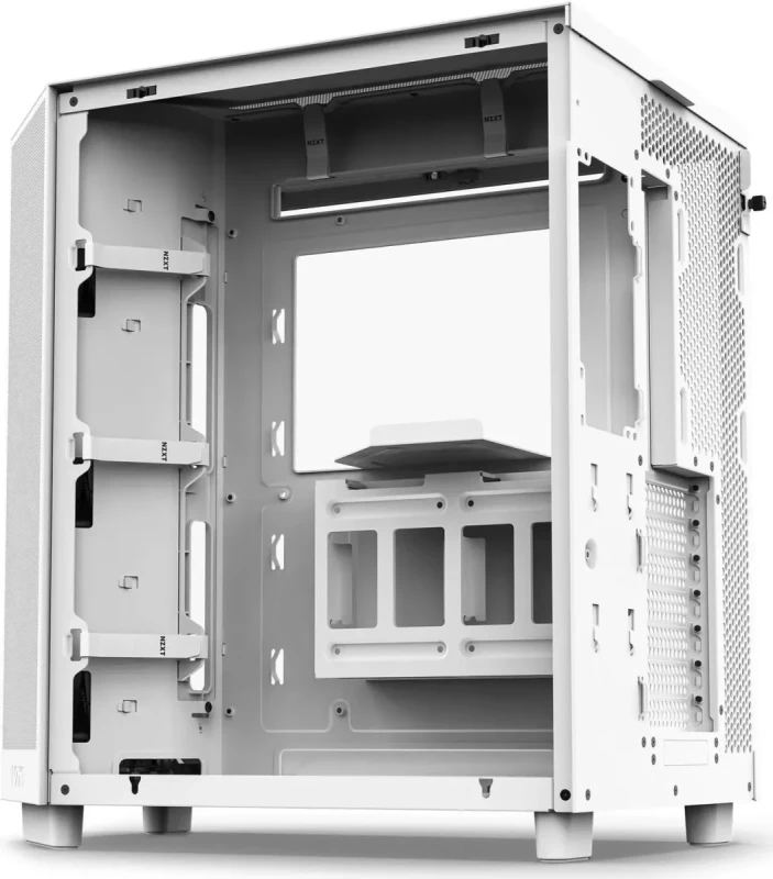 NZXT H6 Flow (White) - Compact Dual-Chamber Mid-Tower PC Case with Panoramic Glass, High-Airflow Panels & 3x 120mm Fans - Ideal for GPU Cooling & Show Builds - Image 8