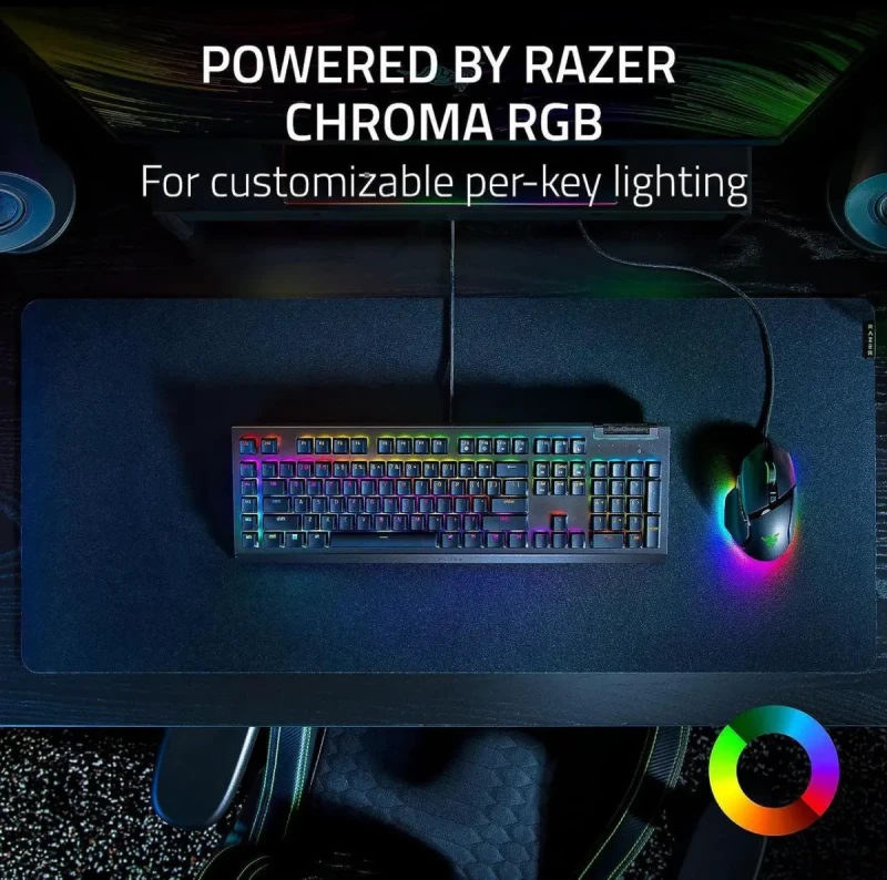Razer BlackWidow V4 X Full Size Mechanical Gaming Keyboard - Yellow Switches (Linear and Silent), 6 Macro Keys, Chroma RGB, Doubleshot ABS Keycaps, Roller & Media Keys, Snap Tap - Black - Image 5