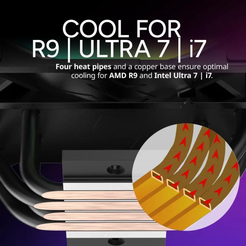 Cooler Master Hyper 212 Pro CPU Air Cooler, SickleFlow Edge 120 PWM Fan, Superconductive Composite 4 Copper Heat Pipes, 152mm Tall, Sleek Top Cover, AMD Ryzen AM5|AM4, Intel LGA 1851|1700 Brackets - Image 5